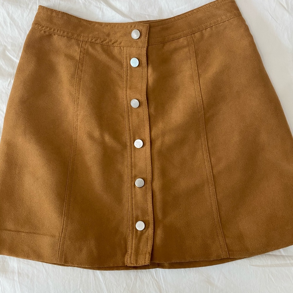Brown button down skirt